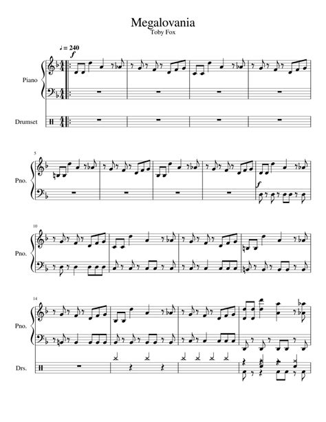 Megalovania Piano Sheet Music Printable